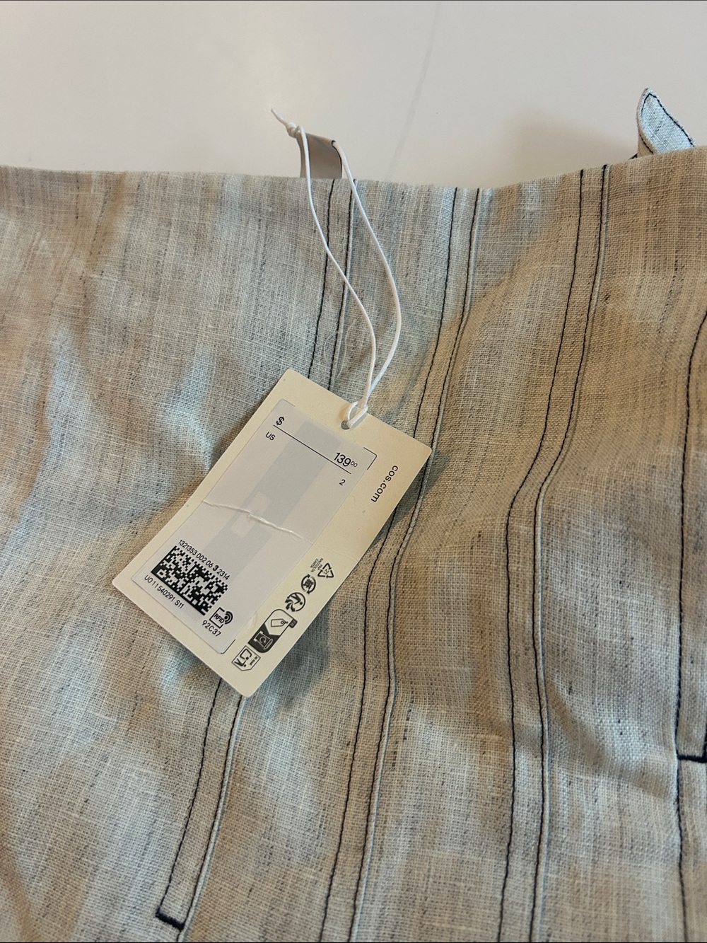 NWT (size 2) COS BELTED PLEATED LINEN MIDI SKIRT - Picture 7 of 9